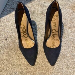 Sam Edelman Vegan Suede Navy Heels